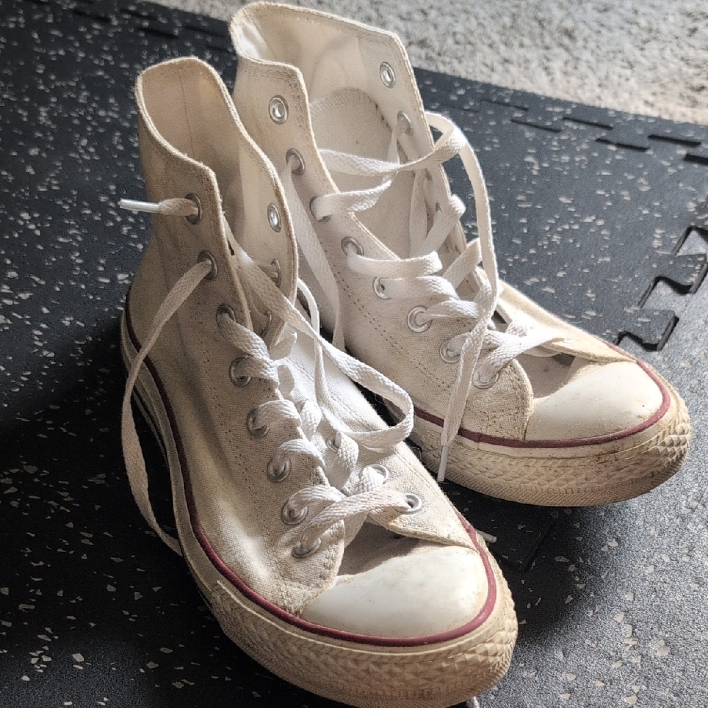 Converse Cream High-Top Sneakers